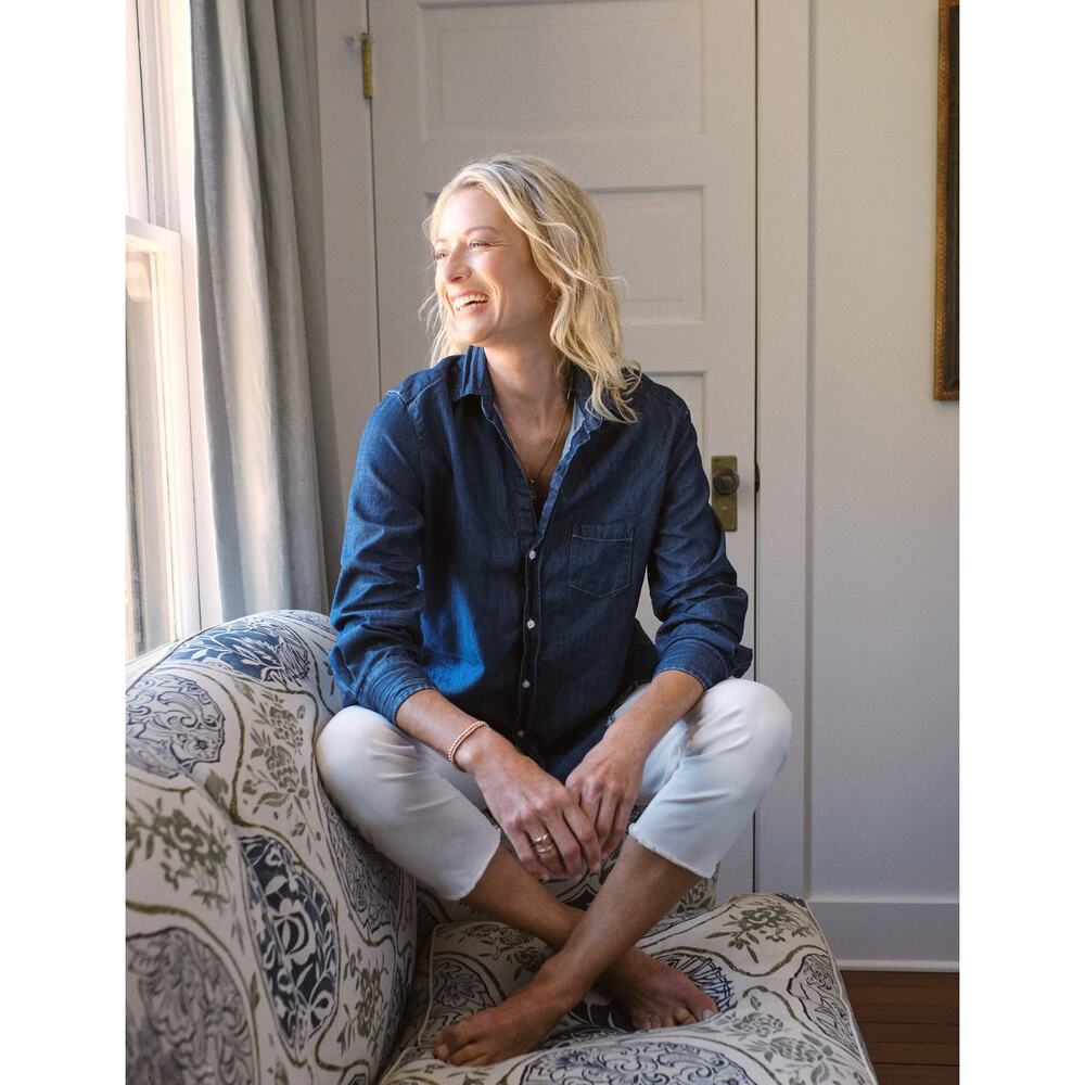 Frank & Eileen EILEEN Distressed Dark Wash, Famous Denim XXS